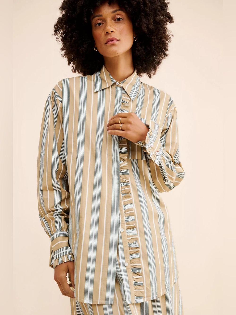 Anthropologie Damson Madder Kylie Ruffle Shirt